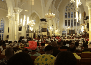 Christians worshiping in Lagos